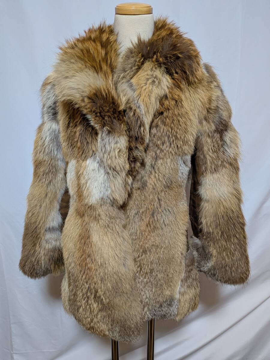 【11K-65】OS FUR FASHION◆レッドフォックス◆リアルファーコート◆重厚なブラウンカラー_画像1