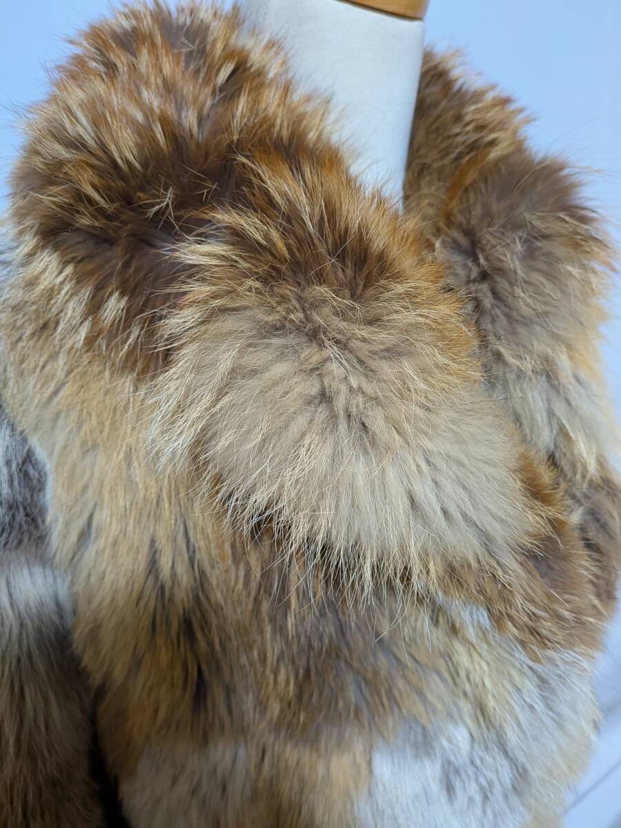 【11K-65】OS FUR FASHION◆レッドフォックス◆リアルファーコート◆重厚なブラウンカラー_画像6