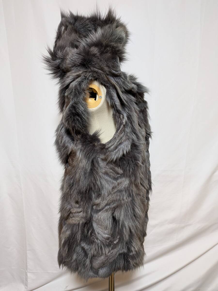 【11K-15】YVES SALOMON◆ブルーフォックス◆ファーベスト◆ラグジュアリー_画像3