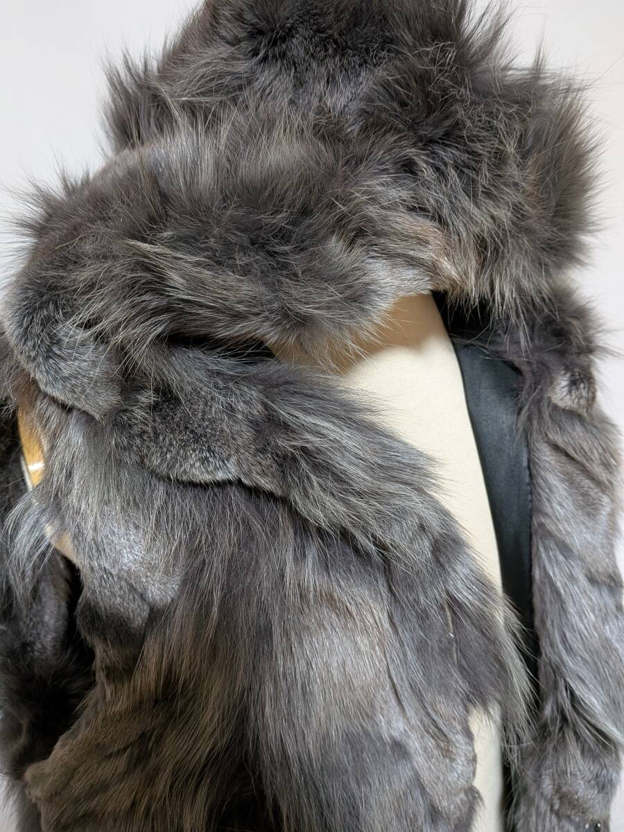 【11K-15】YVES SALOMON◆ブルーフォックス◆ファーベスト◆ラグジュアリー_画像6