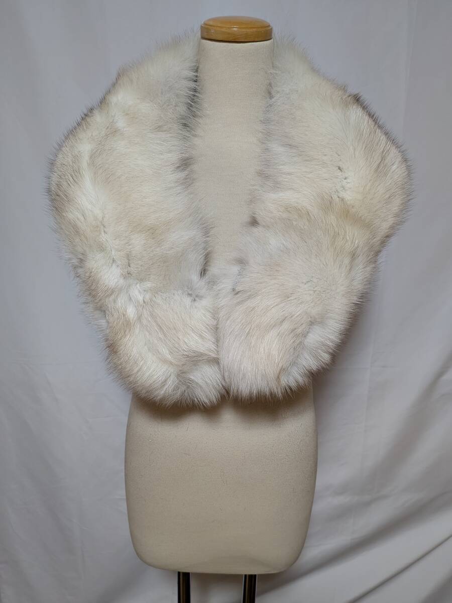 【k-77】◆フォックス(シルバー・ブルー)◆大判ショール◆3点セット◆同梱可◆_画像4