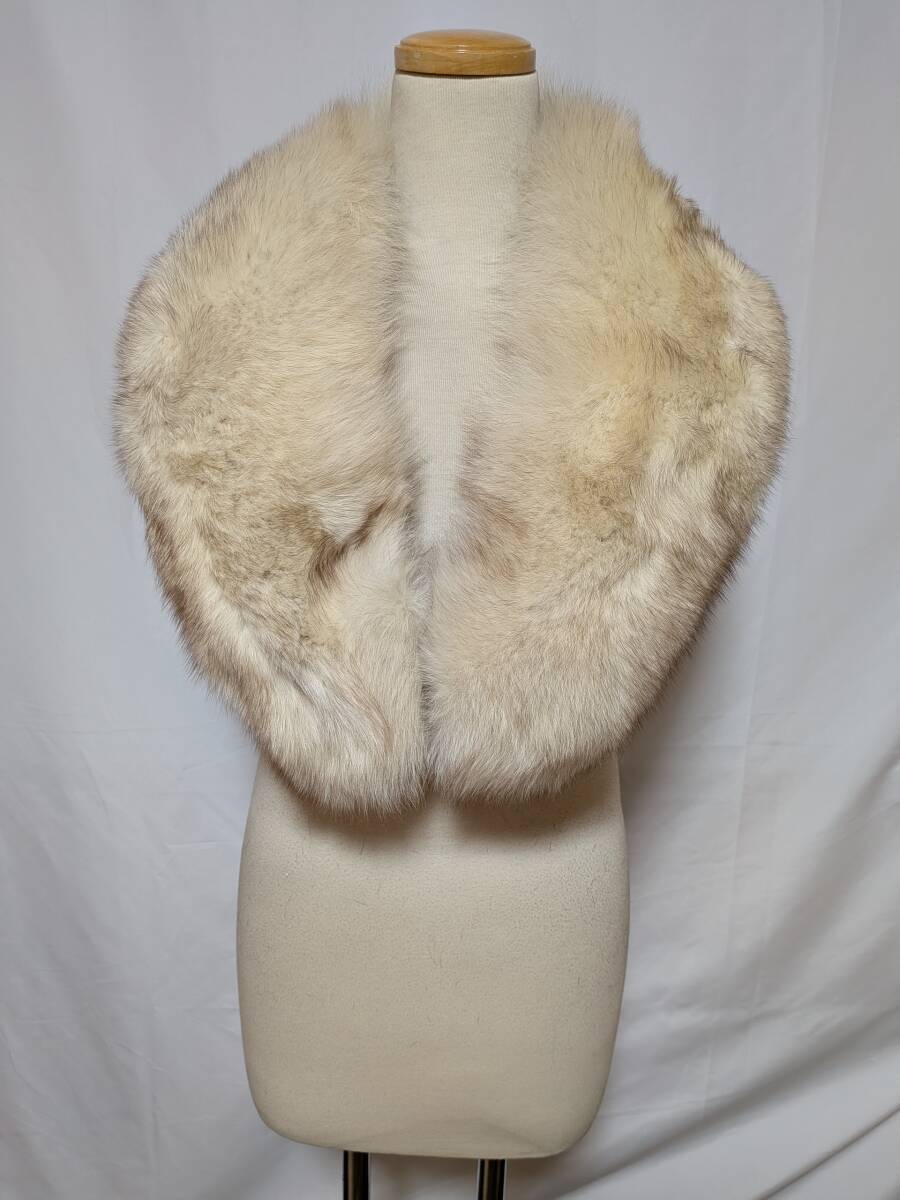 【k-77】◆フォックス(シルバー・ブルー)◆大判ショール◆3点セット◆同梱可◆_画像6