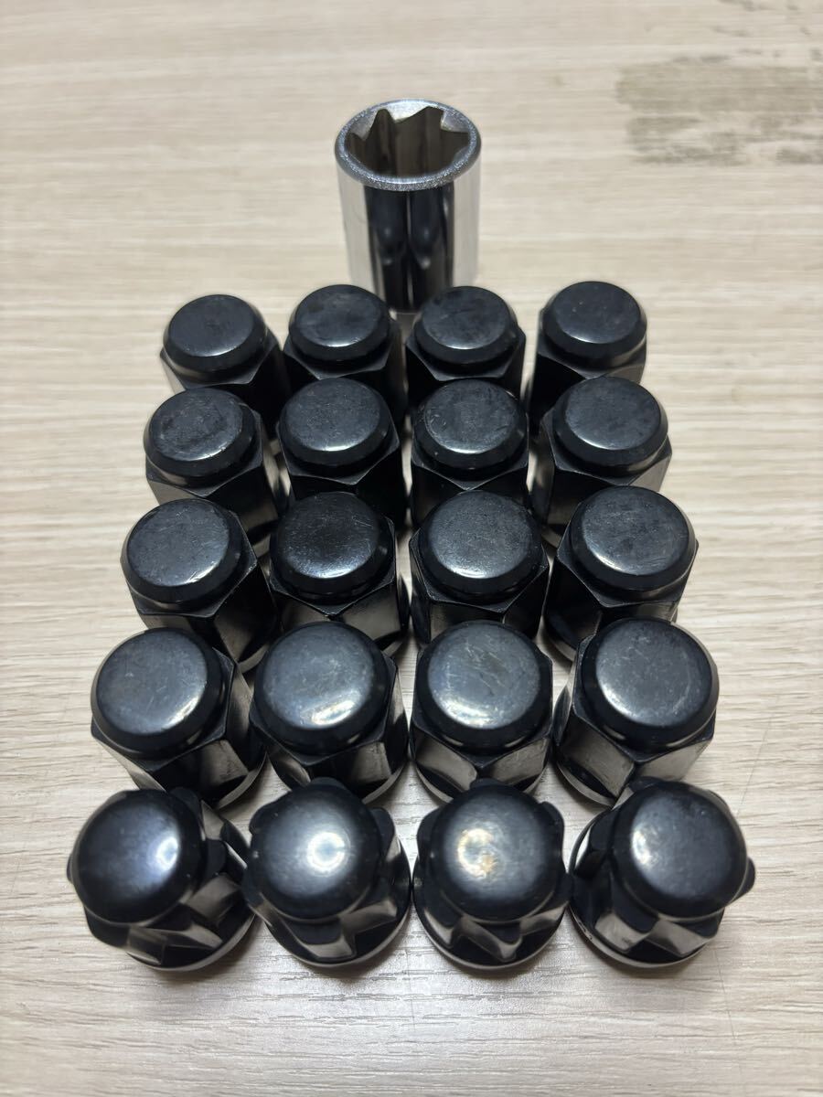 トヨタ ランドクルーザー 200系 KYO-EI ブルロック タスキー ロックナットセット ブラック21HEX M14 1.5 中古 送料無料_画像1