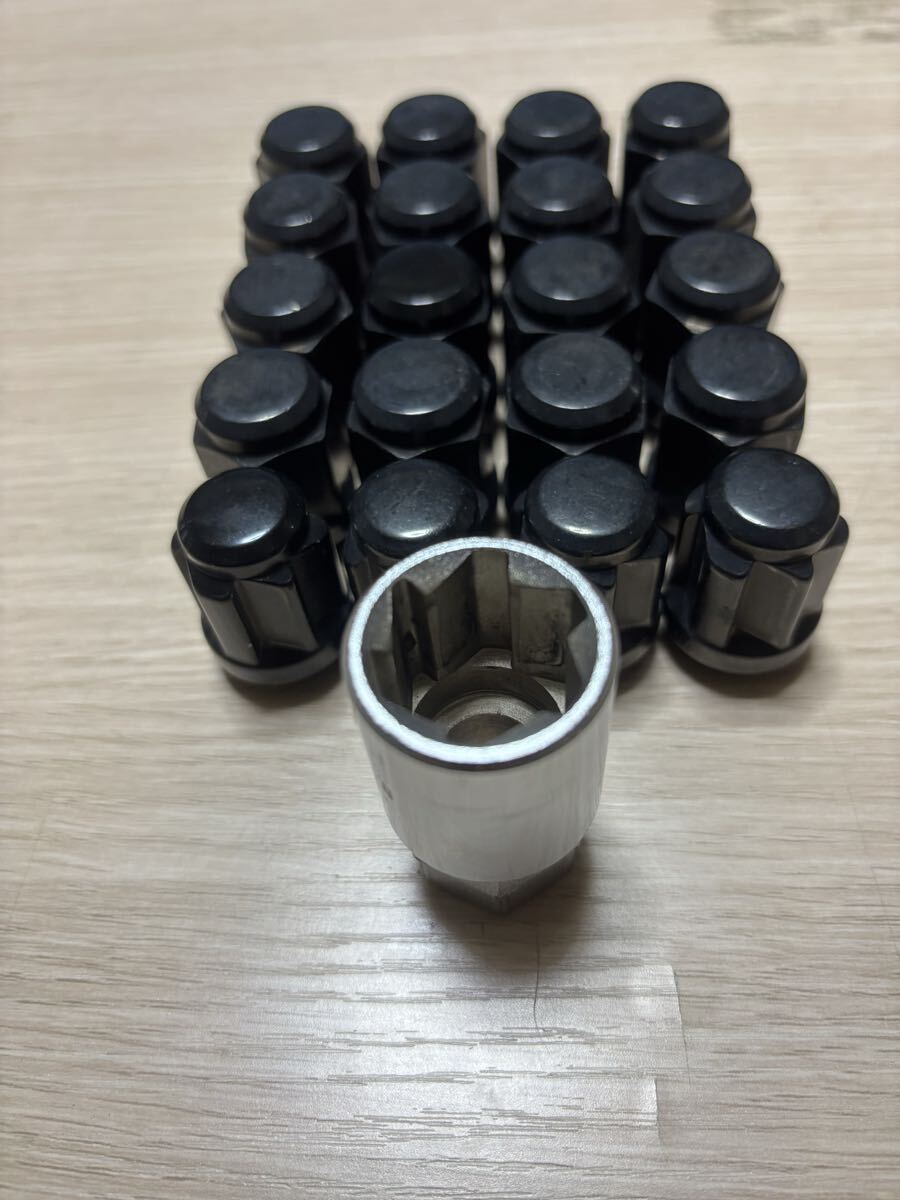 トヨタ ランドクルーザー 200系 KYO-EI ブルロック タスキー ロックナットセット ブラック21HEX M14 1.5 中古 送料無料_画像6