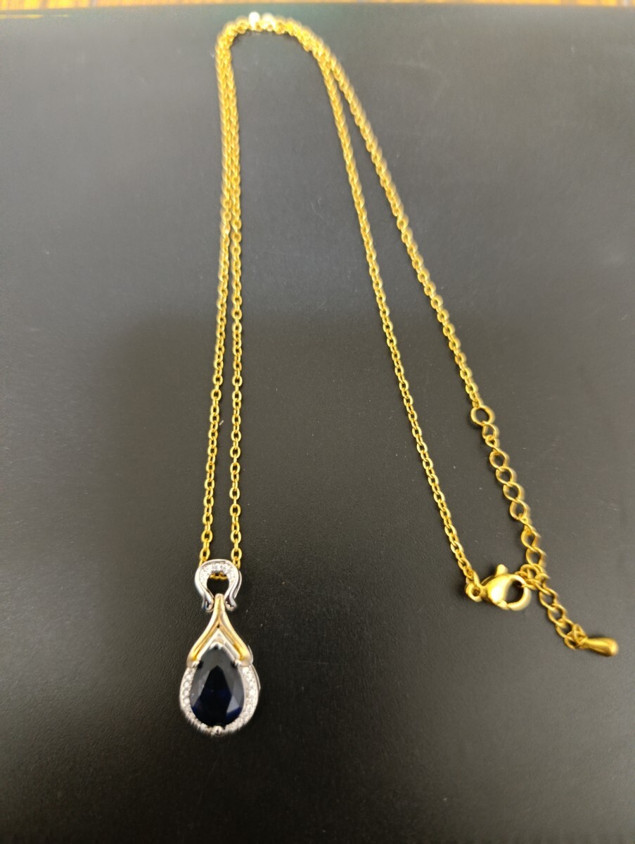 新品 ドロップジルコニア ネックレス 53cm_画像1