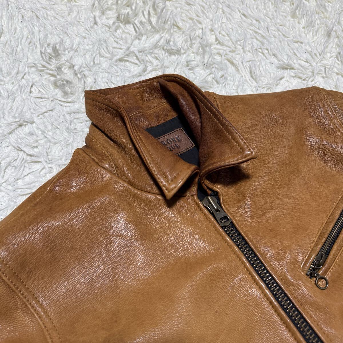 Lサイズ 3 JACKROSE ジャックローズ レザージャケット ライダースジャケット 羊革 ラムレザー キャメル ブラウン 茶色 メンズ 紳士服 秋冬_画像3