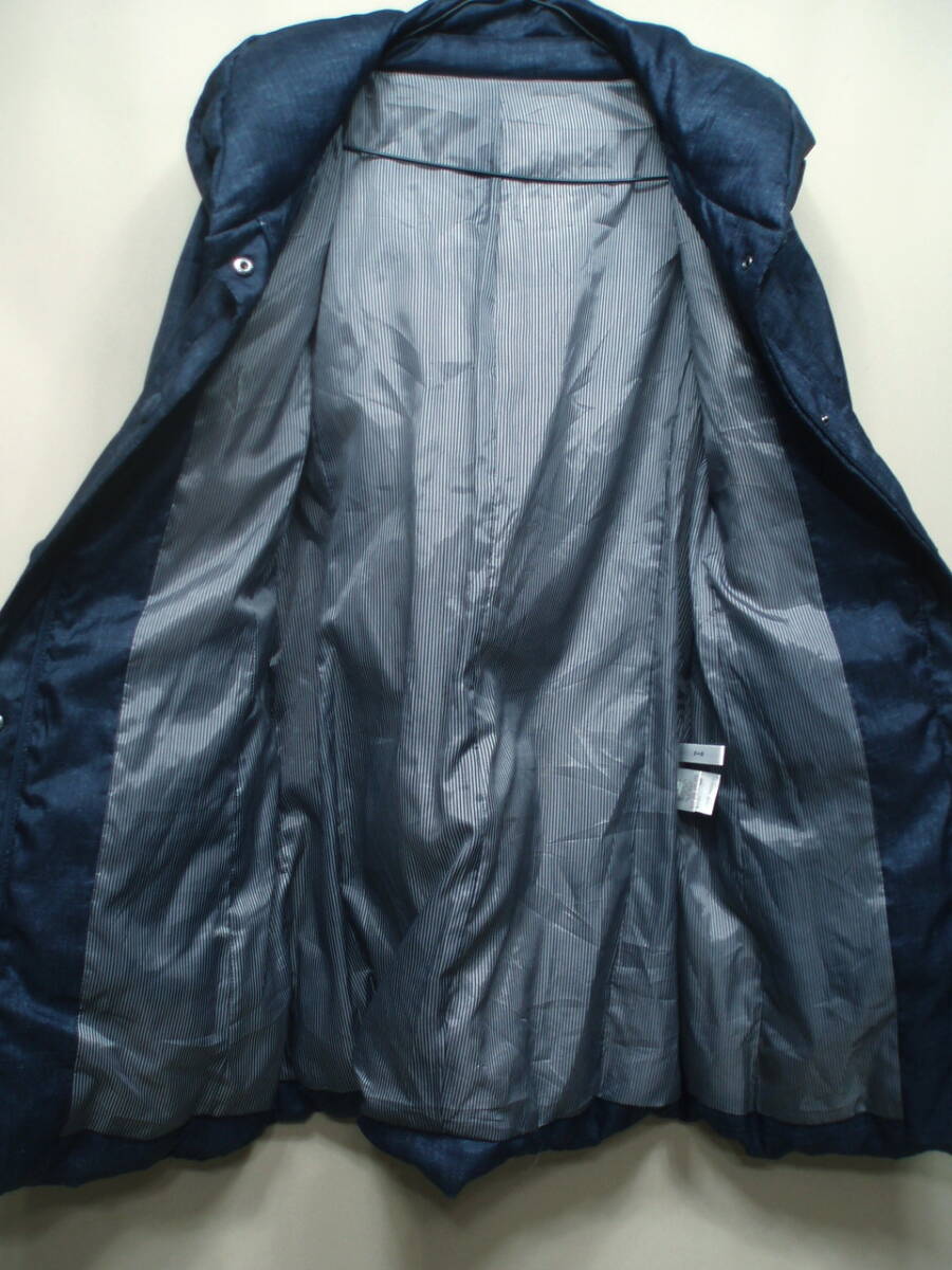 L57885【Style Ravie】モード ショールカラー ダウンコート ヘリンボーン_画像6