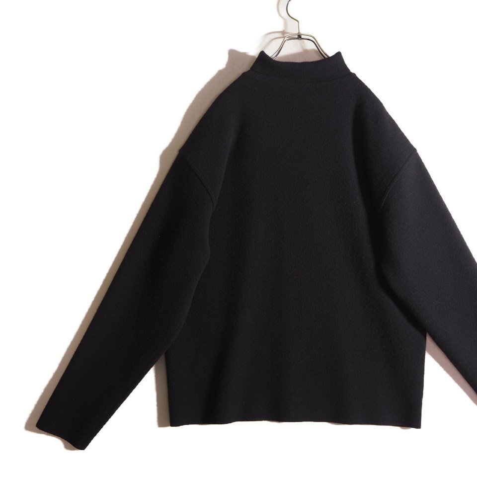 R4075f25 ■AURALEE オーラリー■ ハーフジップ プルオーバーニット ブラック / ウール メンズ 黒 秋冬_画像3