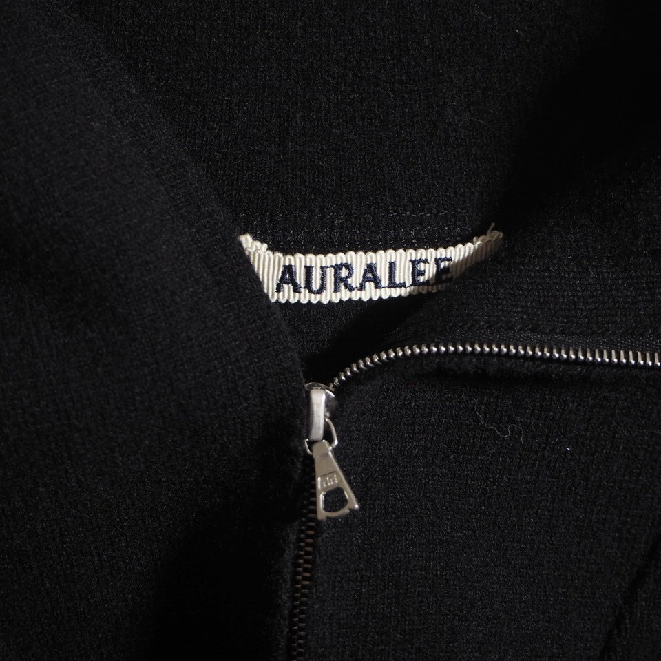 R4075f25 ■AURALEE オーラリー■ ハーフジップ プルオーバーニット ブラック / ウール メンズ 黒 秋冬_画像4