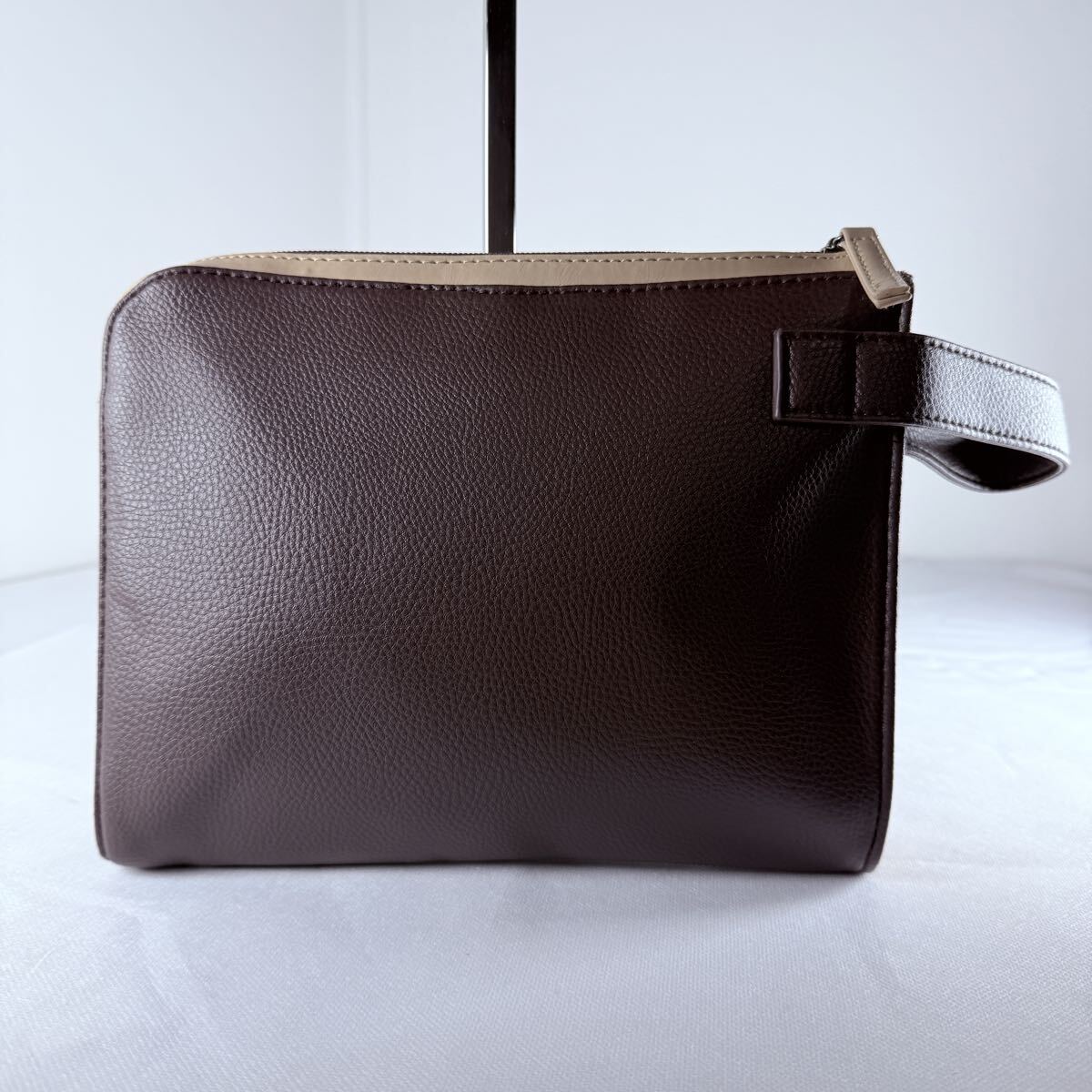 1 иен ~ [ не использовался товар ] BVLGARY BVLGARI клатч кожа ручная сумочка ходить на работу бизнес оттенок коричневого мужской женский 