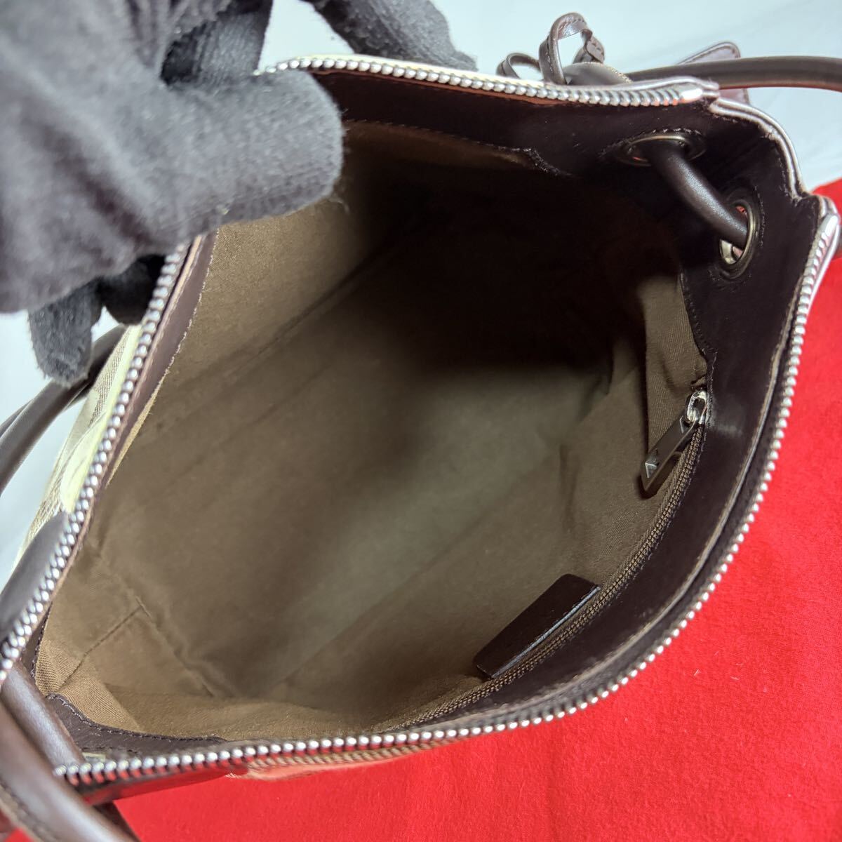 1円【 未使用級 】 バリー BALLY ハンドバッグ Bロゴ 総柄 レザー 本革 キャンバス ビジネス レディース_画像7