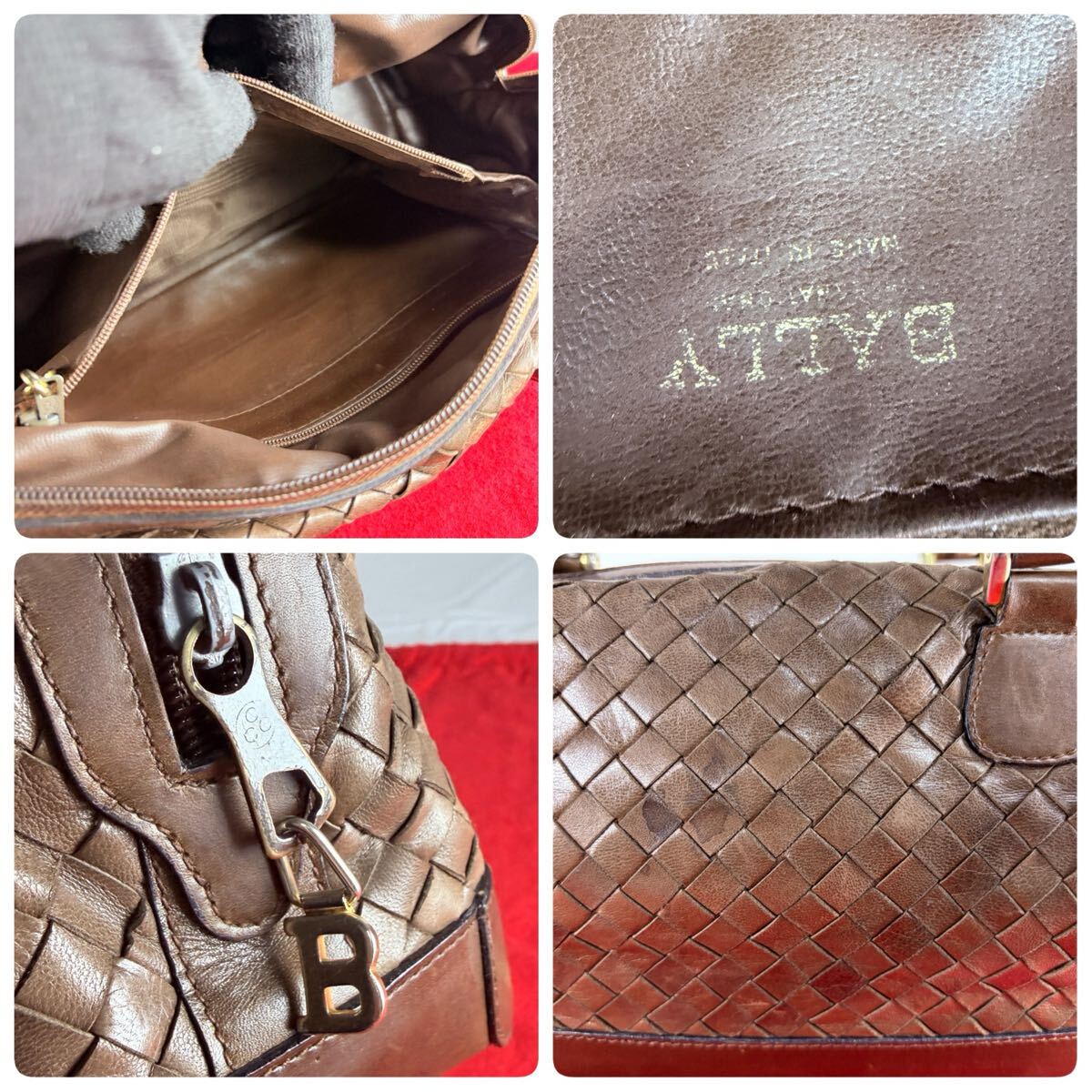 1円【 入手困難品 】 バリー BALLY ハンドバッグ トートバッグ レザー ブラウン系 ビジネス レディース メンズ_画像9