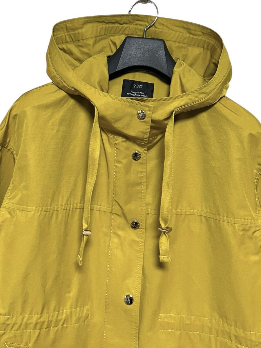 匿名発送　美品23区　洗える　マウンテンパーカー　マスタードイエロー　サイズ38_画像2