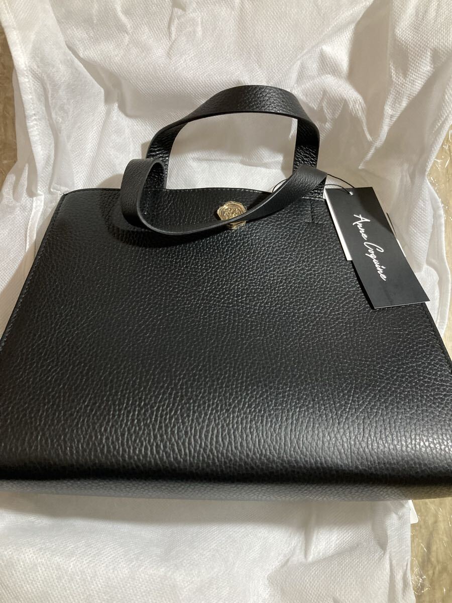 【服飾】 Anne Coquine アンコキーヌ イタリアン シュリンク レザー ハンドバッグ ショルダー 2Way 牛革 廃盤 新品 未使用 _画像1