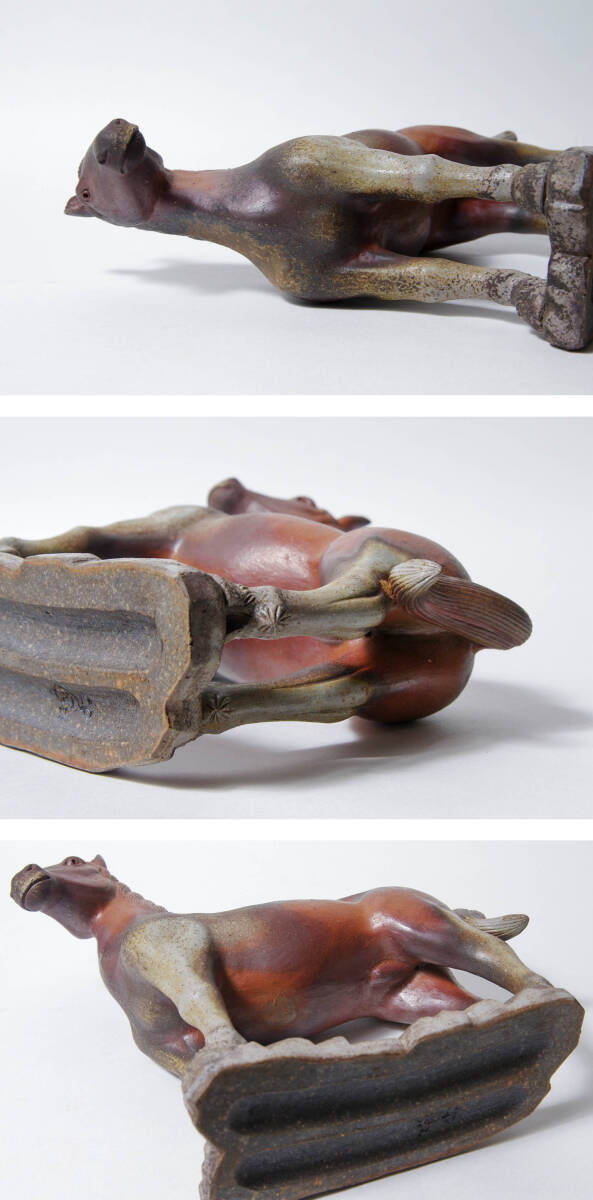 ★★備前焼　馬の置物★★馬★★小西陶古　箱あり★中古品　骨董品　古美術　備前★置物★床飾り★干支★凛々しいです_画像8