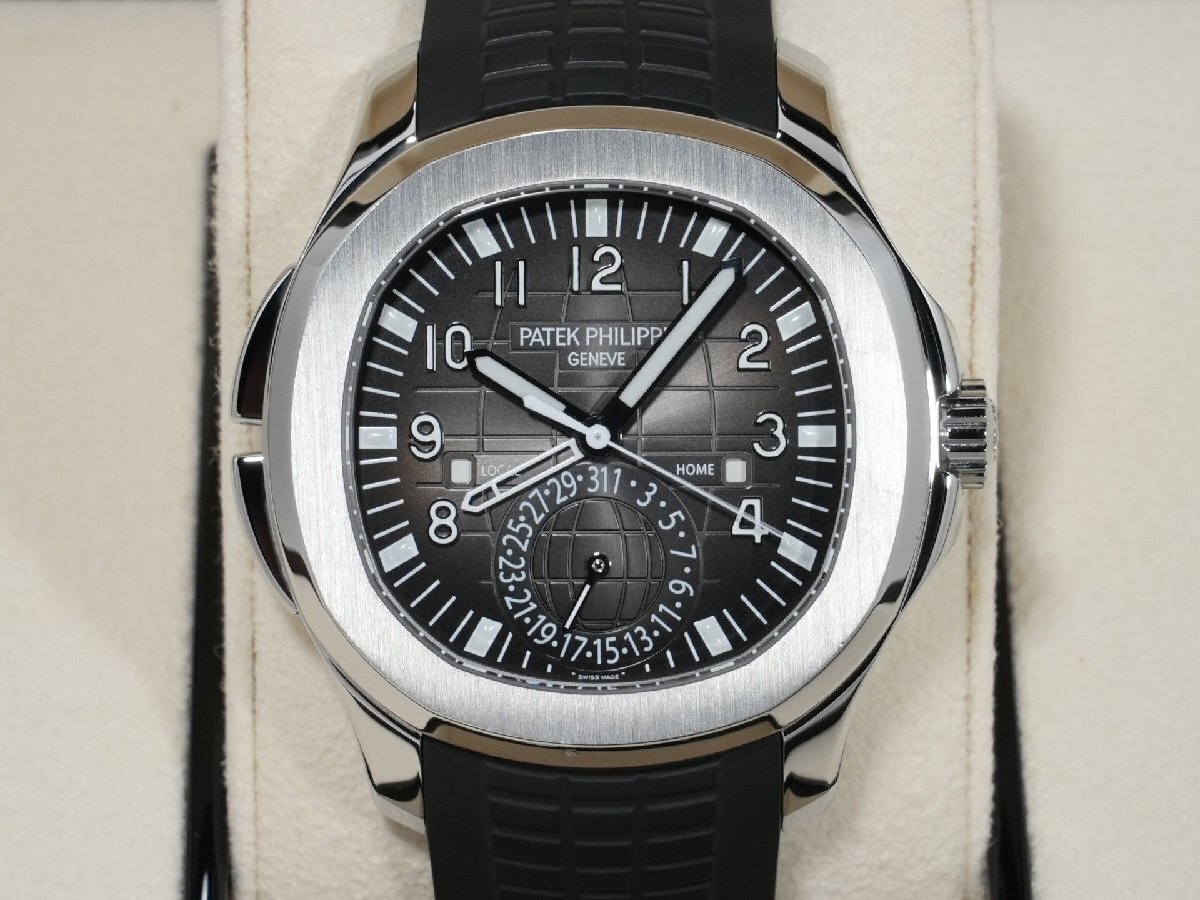 パテックフィリップ アクアノート トラベルタイム Ref.5164A-001 ステンレススチール ブラック文字盤_画像2