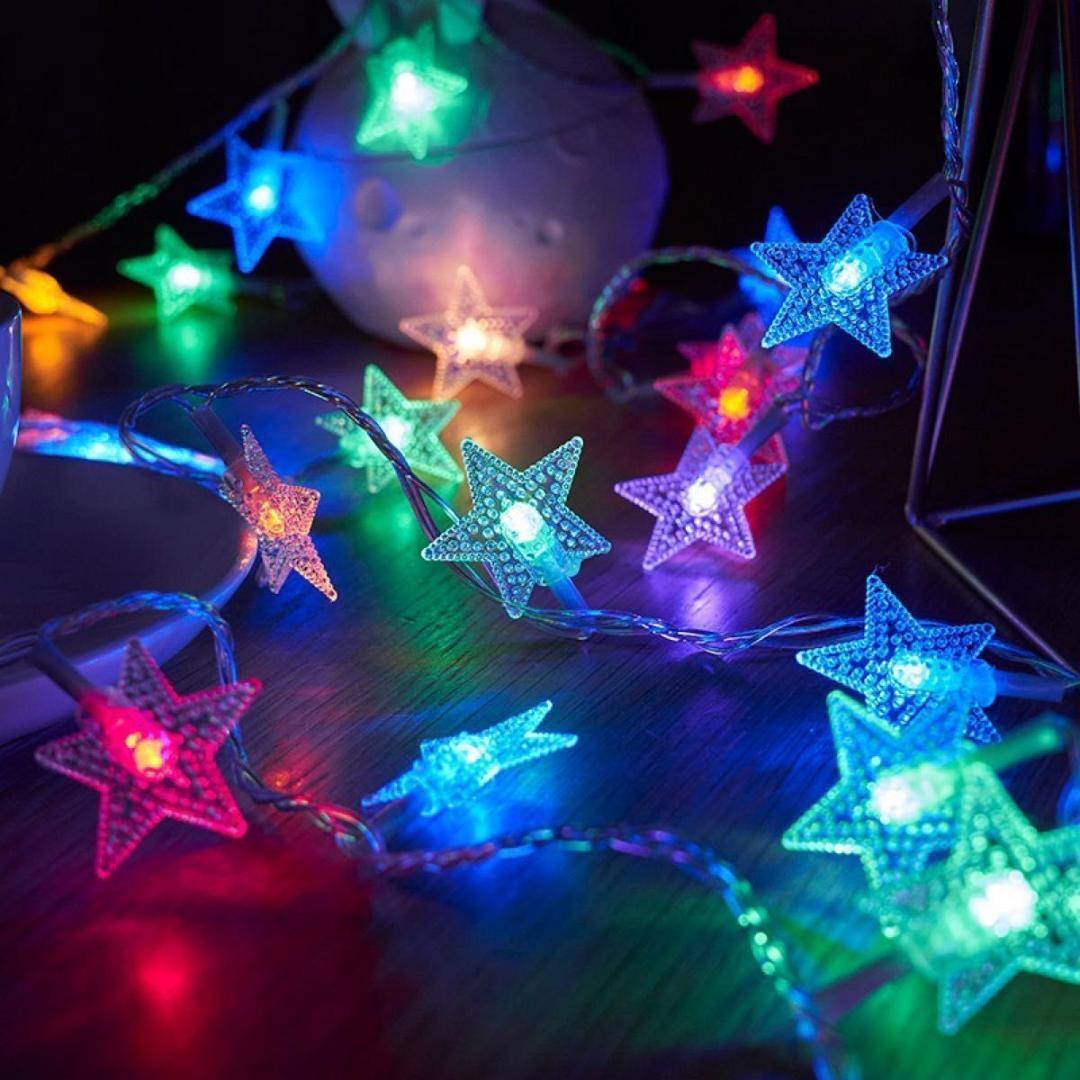 イルミネーションライト 星型 ソーラー式 防水 20LED 5m 屋外 屋内_画像3