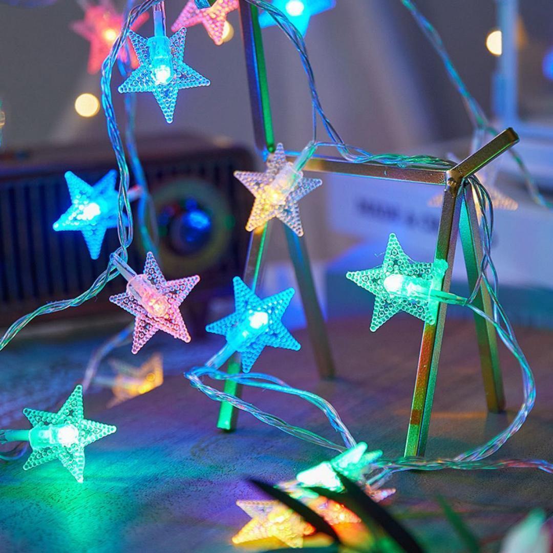 イルミネーションライト 星型 ソーラー式 防水 20LED 5m 屋外 屋内_画像4
