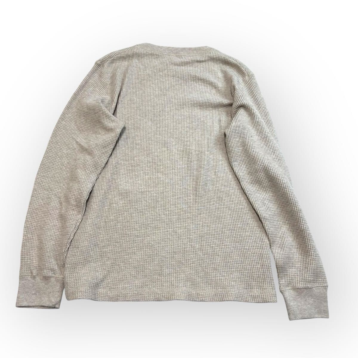 UNIQLOユニクロ ワッフルクルーネックT ベージュ トップス メンズS 春秋 Tシャツ_画像5