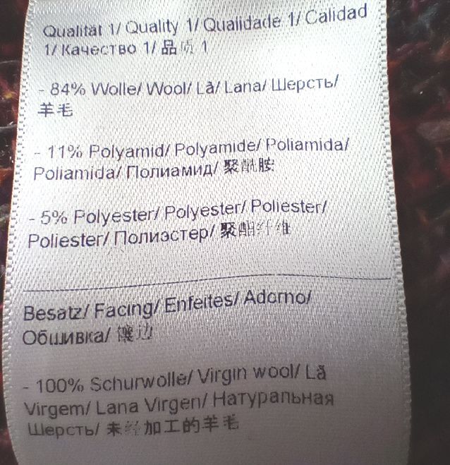 ESCADA　エスカーダ　ウール混　ツイードニット　オフショルダー　ピンク　パープル　ボルドー　_画像5