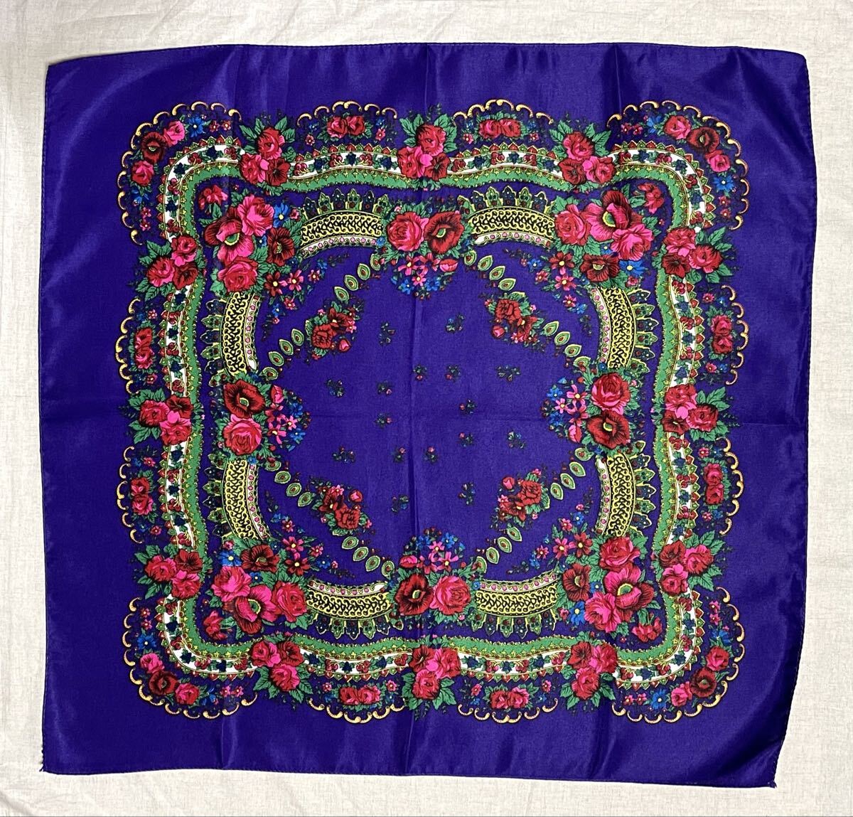 ロシア スカーフ 花柄 ショール プラトーク 新品未使用_画像3