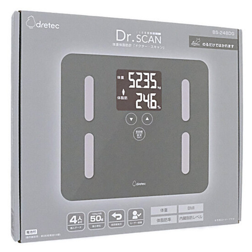 ☆DRETEC 体重体脂肪計 ドクター・スキャン BS-248DG ダークグレー [管理:1100048540]_画像1