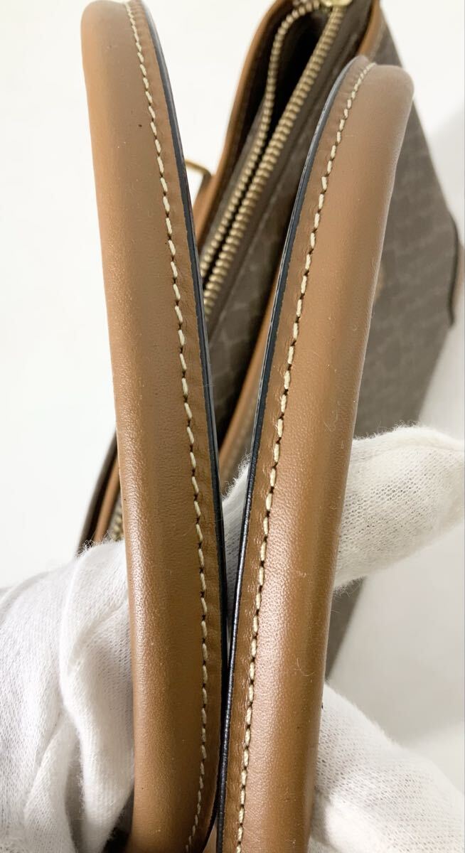 【15】ハンドバッグ　トートバッグ　ニナリッチ　NINA RICCI　アニマル柄　レディース　ブラウン系　レザー　ロゴ金具　オールド　中古_画像6