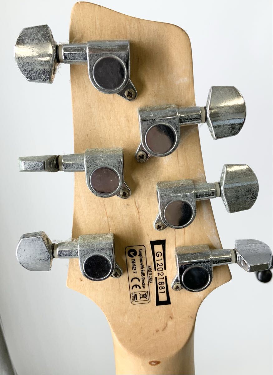【0】ギター　エレキギター　弦楽器　アイバニーズ　Ibanez　N427　GIOシリーズ　ノーメンテ　動作未確認　ブラック　ストラトタイプ　中古_画像4