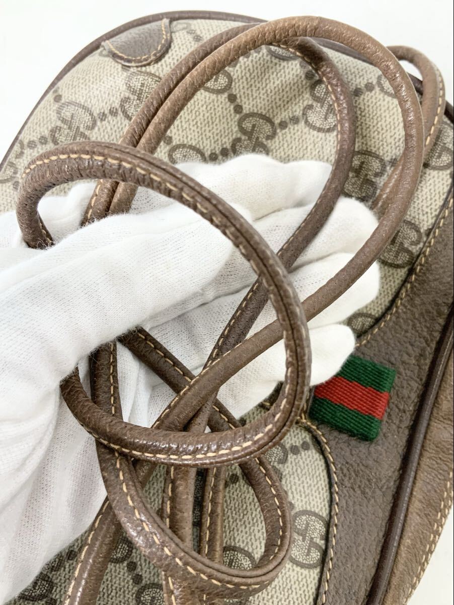 【15】ショルダーバッグ 斜めがけカバン オールドグッチ GUCCI 156.02.066 GGプラス シェリーライン レディース ベージュ系 中古_画像10