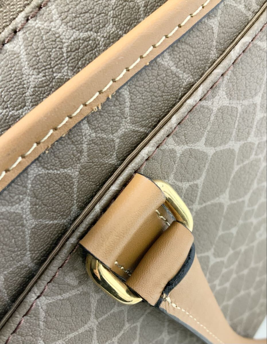 【15】ハンドバッグ　トートバッグ　ニナリッチ　NINA RICCI　アニマル柄　レディース　ブラウン系　レザー　ロゴ金具　オールド　中古_画像9