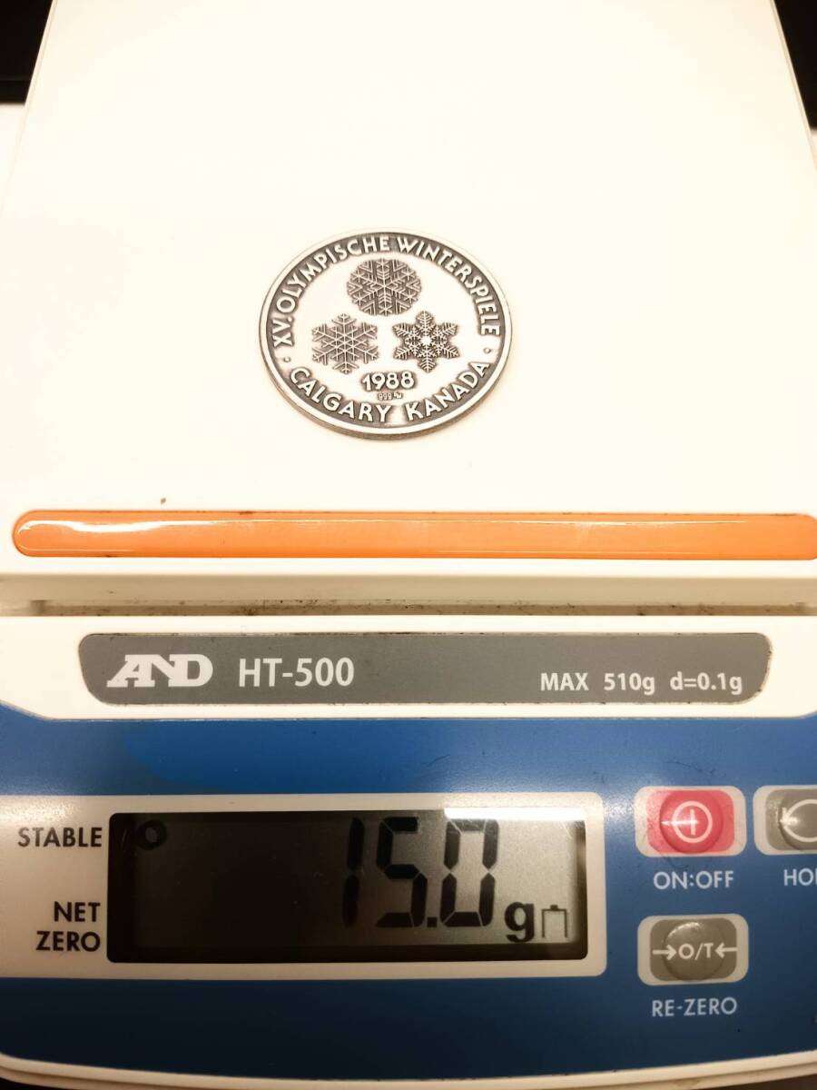 ●○【超希少品】国内流通無し!1988 カルガリーオリンピック ドイツ産純銀記念メダル!○●_画像4