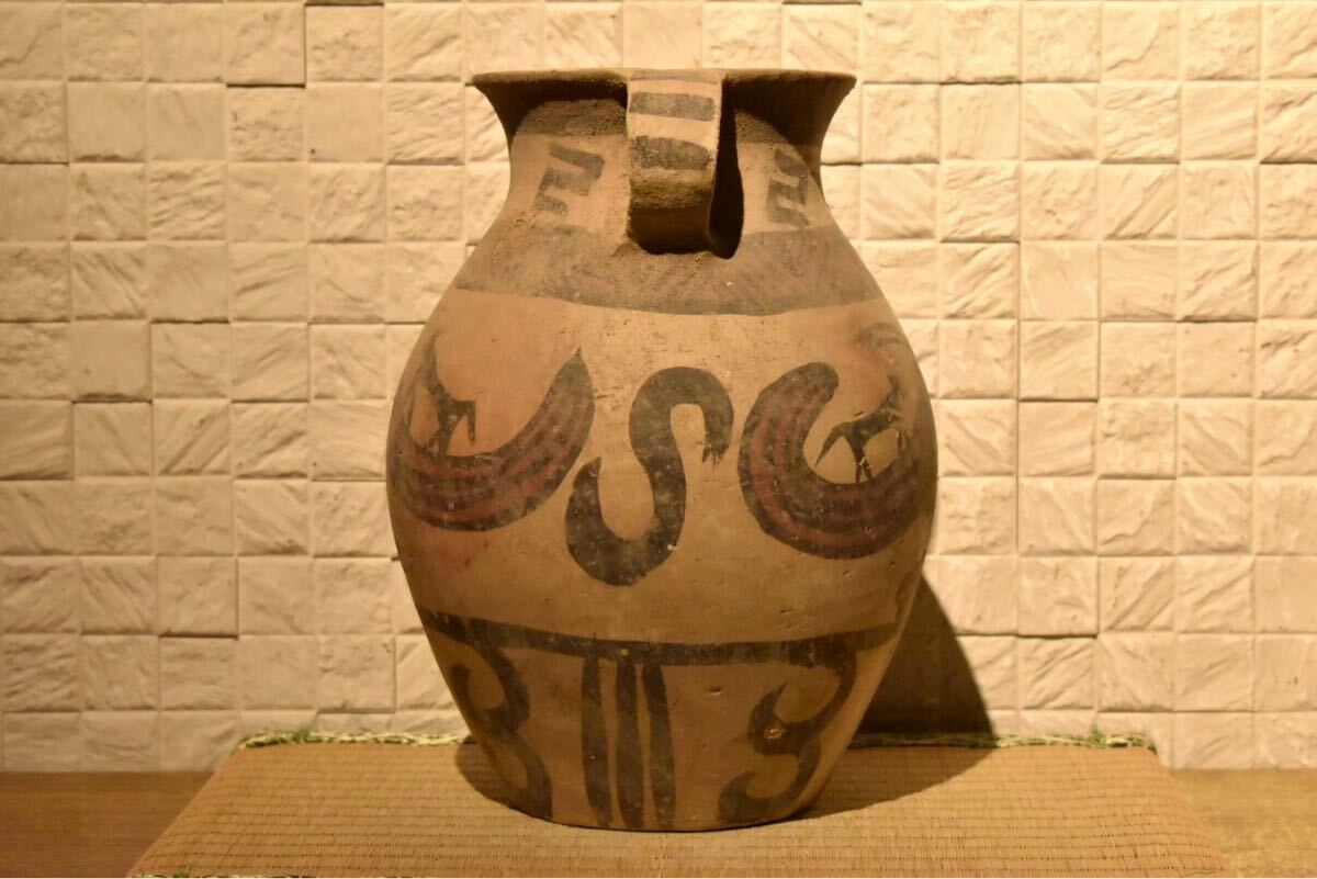 【GE】Z851【コレクター所蔵品】時代 彩色土器壺/中国古玩 中国美術 壷 土器 発掘 骨董品 時代品 美術品 古美術品 _画像2