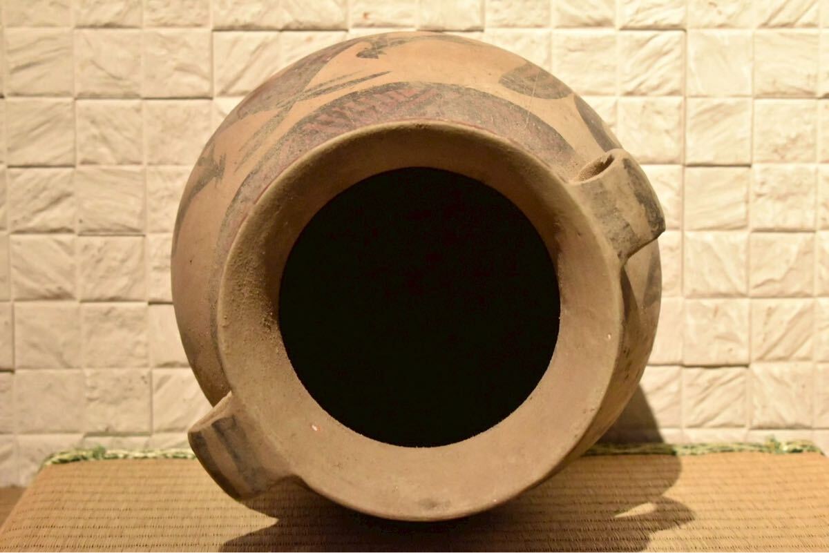 【GE】Z851【コレクター所蔵品】時代 彩色土器壺/中国古玩 中国美術 壷 土器 発掘 骨董品 時代品 美術品 古美術品 _画像5