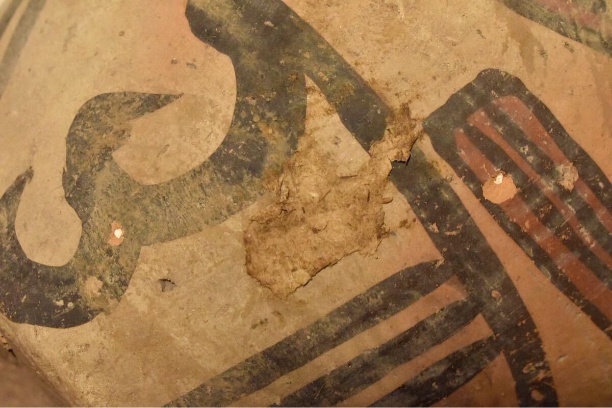 【GE】Z851【コレクター所蔵品】時代 彩色土器壺/中国古玩 中国美術 壷 土器 発掘 骨董品 時代品 美術品 古美術品 _画像9