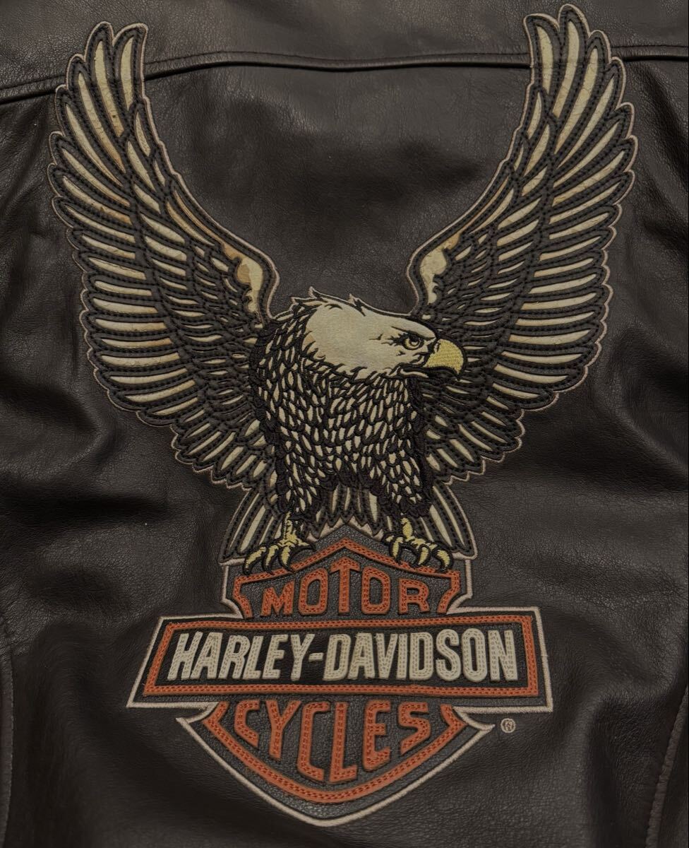 【入手困難】HARLEY DAVIDSON レザージャケット M ブラック 希少 ハーレーダビッドソン シングルライダース レザー ジャケット ブラック_画像6