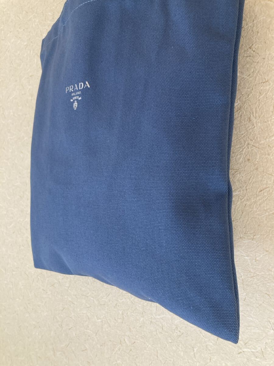 ブルー プラダ PRADA ノベルティ トートバッグ ハンドバッグ ポーチ ミニバッグ キャンバス バッグインバッグ 帆布 レア _画像2