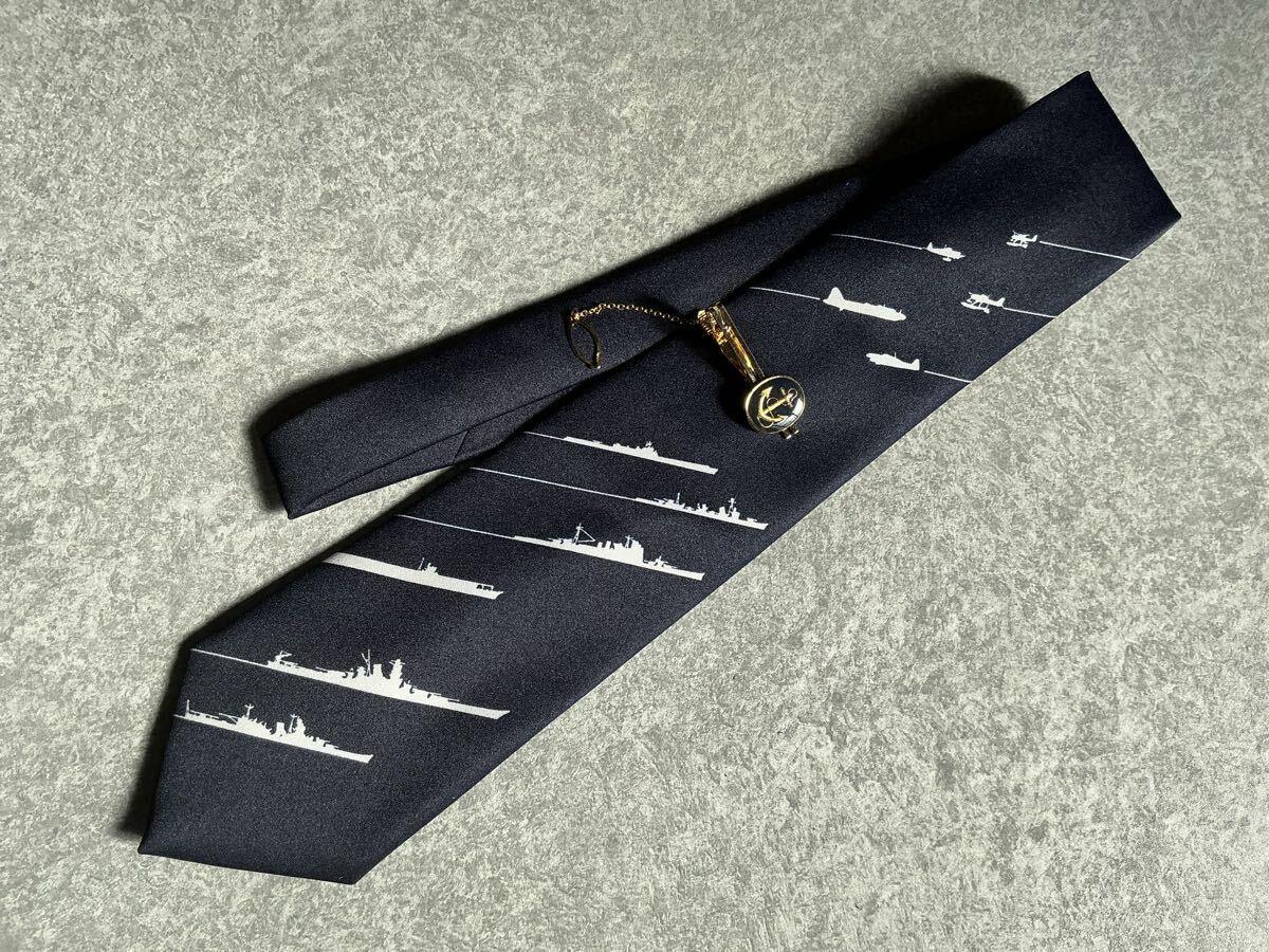 日本軍　聯合艦隊　海軍　　聯合艦隊シルエットネクタイ・錨タイピン_画像2