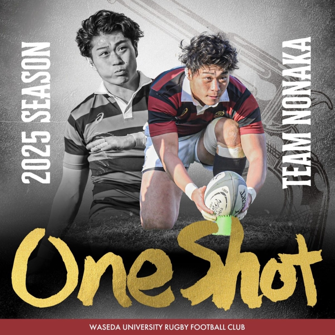 asics アシックス WURFC 早稲田大学ラグビー蹴球部 2025年 チーム Tシャツ 野中健吾 主将 TEAM NONAKA 早稲田大学ラグビー部 サイズXL_画像4