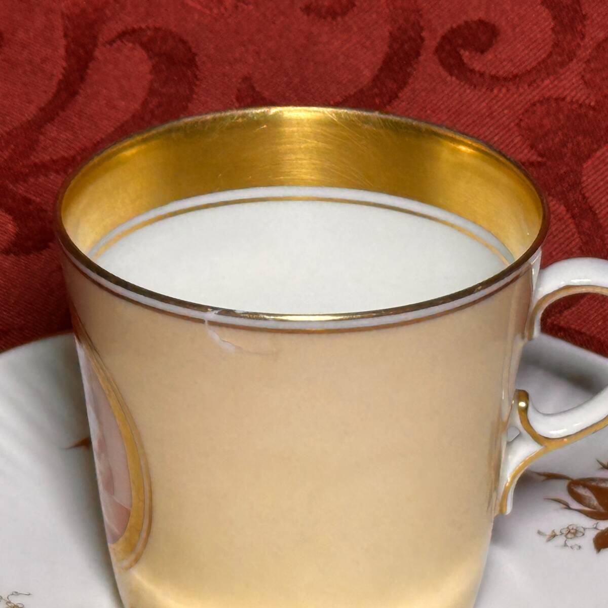 B レア　ロイヤルコペンハーゲン　カップ＆ソーサー、マリアージュ　ハンドペイント　朱色単色の神話図　ミソロジー　ヨーロッパ_画像4