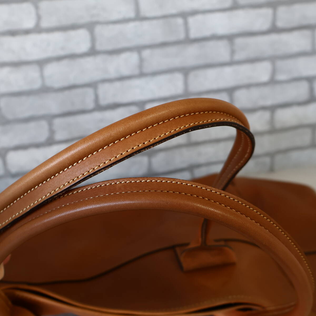 *美品*レア*MARGARET HOWELL HOUSEHOLD GOODS/マーガレットハウエル*特大*レザー*トートバッグ*トート*バッグ*ブラウン*_画像9