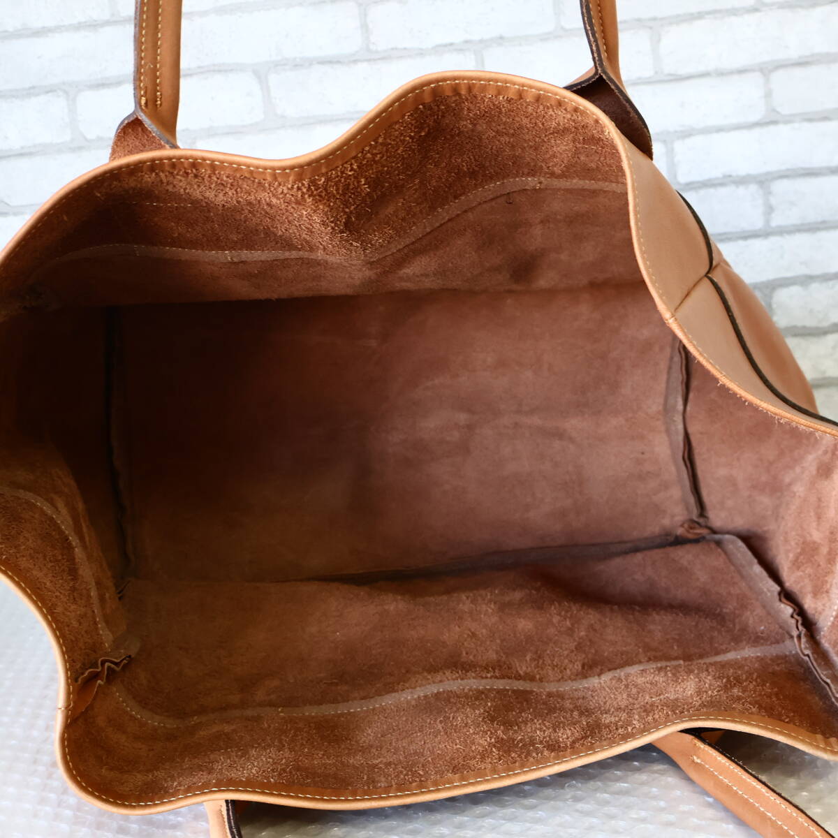 *美品*レア*MARGARET HOWELL HOUSEHOLD GOODS/マーガレットハウエル*特大*レザー*トートバッグ*トート*バッグ*ブラウン*_画像8