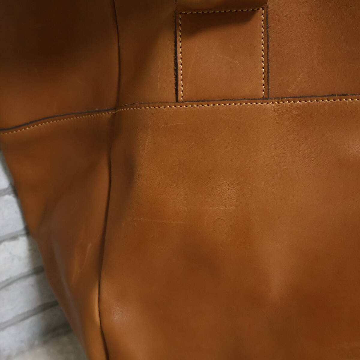 *美品*レア*MARGARET HOWELL HOUSEHOLD GOODS/マーガレットハウエル*特大*レザー*トートバッグ*トート*バッグ*ブラウン*_画像10