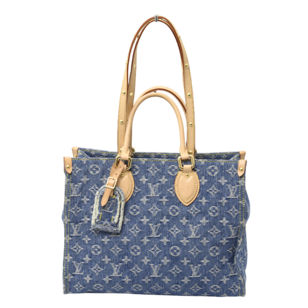  Louis Vuitton on The go-MM монограмма Denim большая сумка 2WAY голубой M46871 Louis Vuitton б/у 