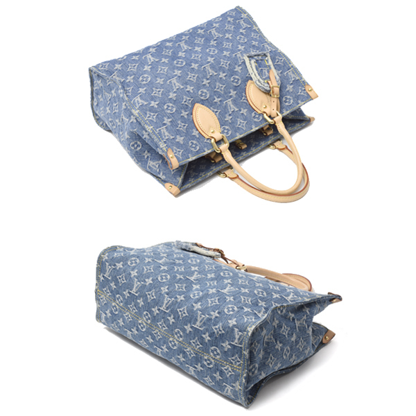  Louis Vuitton on The go-MM монограмма Denim большая сумка 2WAY голубой M46871 Louis Vuitton б/у 