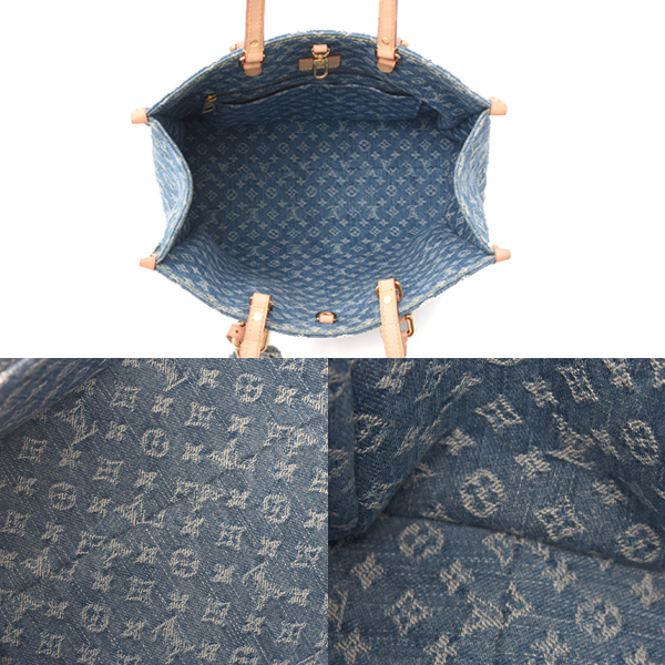  Louis Vuitton on The go-MM монограмма Denim большая сумка 2WAY голубой M46871 Louis Vuitton б/у 
