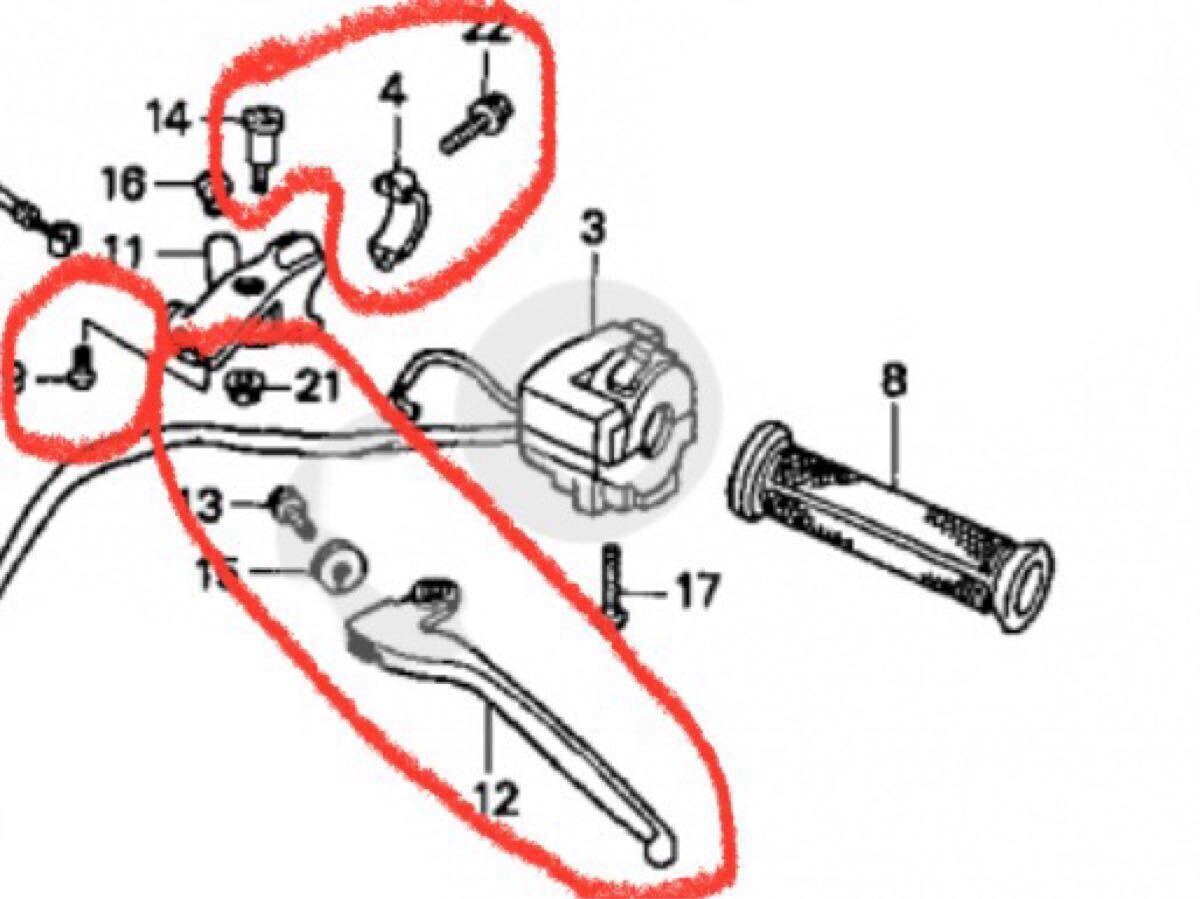希少 レア ホンダ 純正 NS-1 クラッチホルダー クラッチレバー 新品純正多数 ミラー穴付き MBX50 NS50F NS-1 NSR50 AC03 AC08 AC10 AC12_画像10
