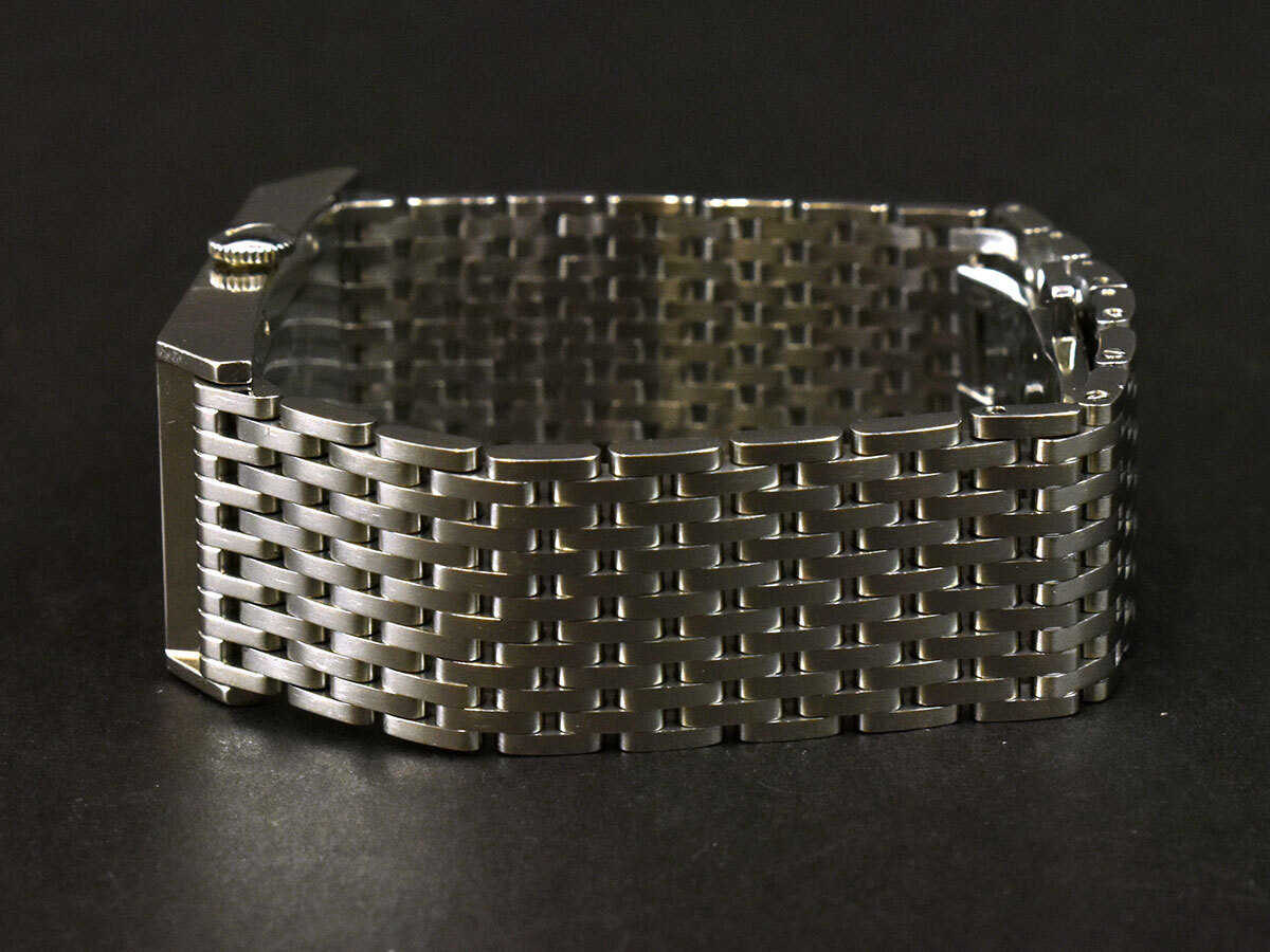 805712□動作確認済 dunhill ダンヒル ウェイファー 腕時計 クォーツ 2針 レクタンギュラー 8036 SS ブラック シルバー メンズ/ D_画像5