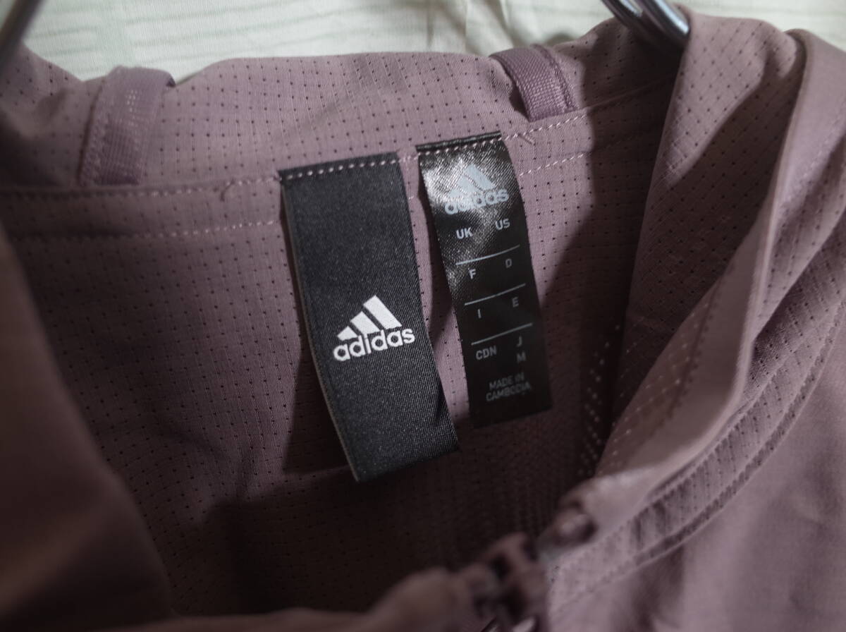 レディース pn193 adidas アディダス プリーツ フーディー パーカー ジャケット M エアロレディー_画像3