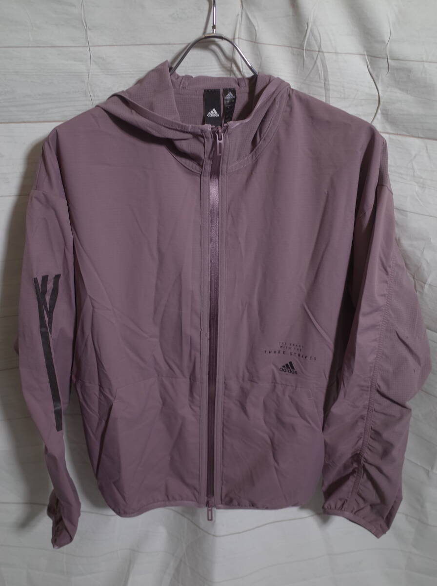 レディース pn193 adidas アディダス プリーツ フーディー パーカー ジャケット M エアロレディー_画像1