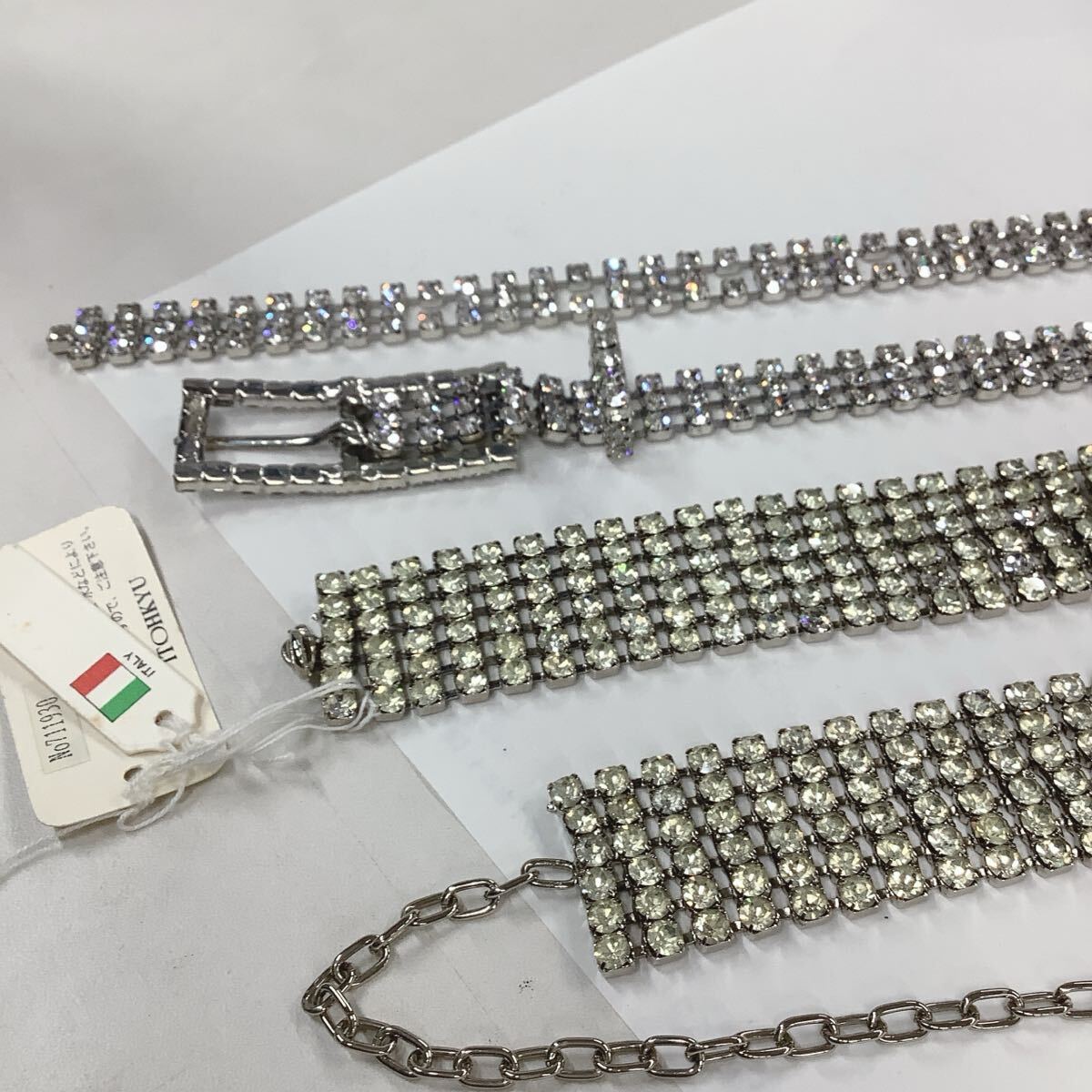 ●ユ2091H◎キラキララインストーン　ベルト風デザインなど　チェーンベルト　2点　社交ダンス・パーティーなどにも◎_画像4